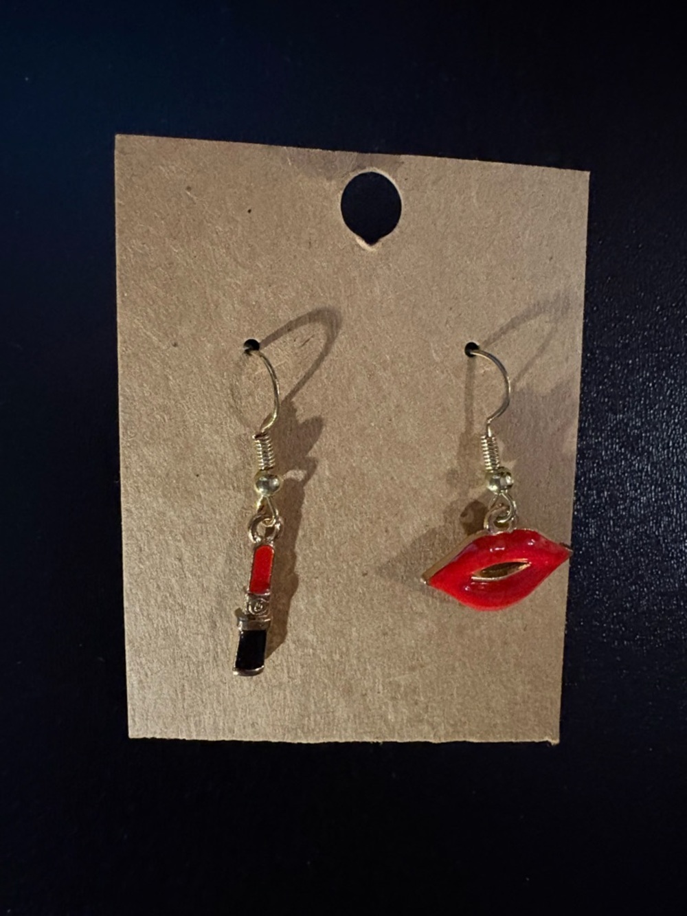 Red Lipstick & Lips Dangle Earrings - Fashion Women Jewelry